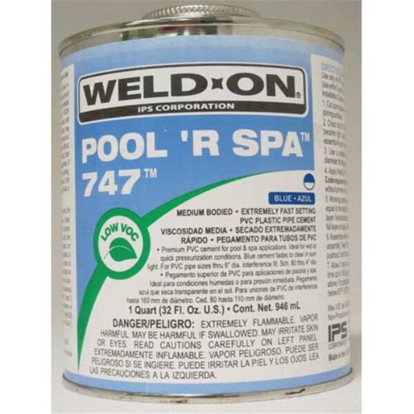 Ips 10852EACH 1 qt. 747 Pool R Spa Blue Dries Clear PVC Cemenet, Medium Body - IPS10852EACH