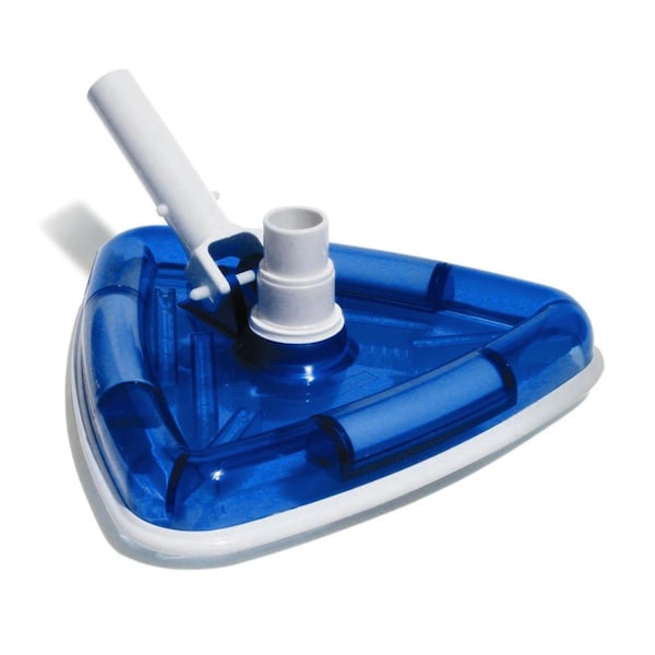 Pool Central 11 in. Deluxe Triangular Transparent Blue Weighted Vinyl Liner Swimming Pool Vacuum Head - 32038051