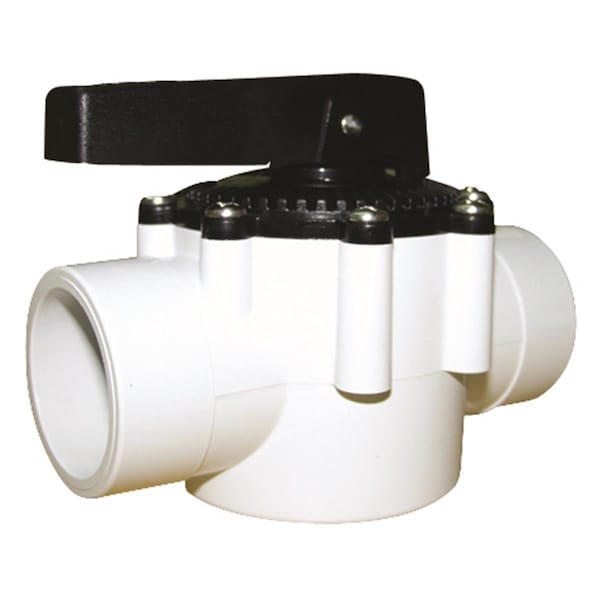 Waterco 1.5 & 2 in. White 2 Way Slip Fit Valve with Non-Stick Impregnated Seals - 14852