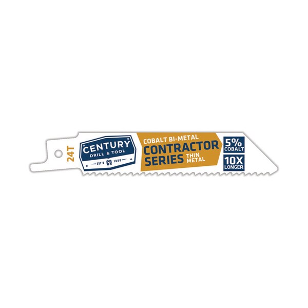 Century Drill & Tool Recip Blade 24T X 4 Bi-Metal Contractor 3/4 W.035 Thick 1/2 Shank - 7453