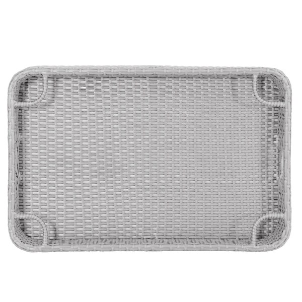 Sunjoy 36 in. x 24 in. Wicker floating pool tray, Grey - F403001000
