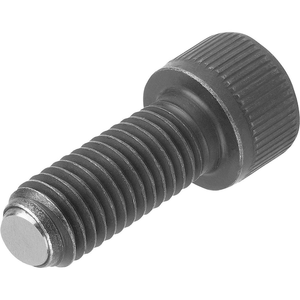Kipp Ball-End Thrust Screw W Head, Flat Ball W Rotation Lock, M16, L=60, Carbon Steel, Comp:Ball-Bearing - K0380.41660