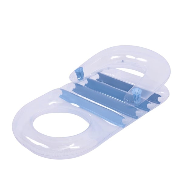 Pool Central 59 in. Blue Transparent Inflatable Pool Lounger with Cup Holders - 34808551