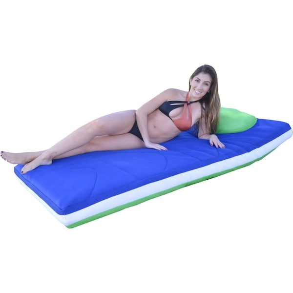 Newalthlete 6 x 3 ft. Sky & Lime Aqua Duo Floating Mattress - NE1810777