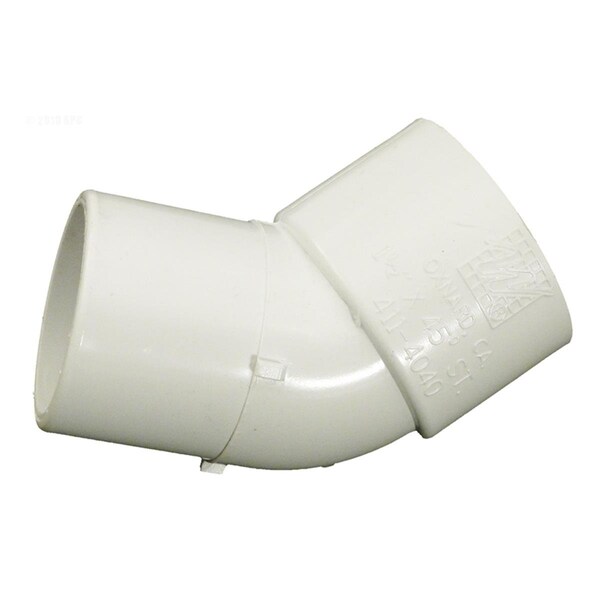 Waterway Plastics 45 deg 1.5 in. Socket 1.5 in. Spigot Elbow - WW4114040