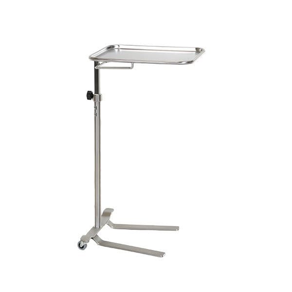 Midcentral Medical SS Knob-control Mayo Stand, 16 1/4" x 21 1/4" Tray Size - MCM731