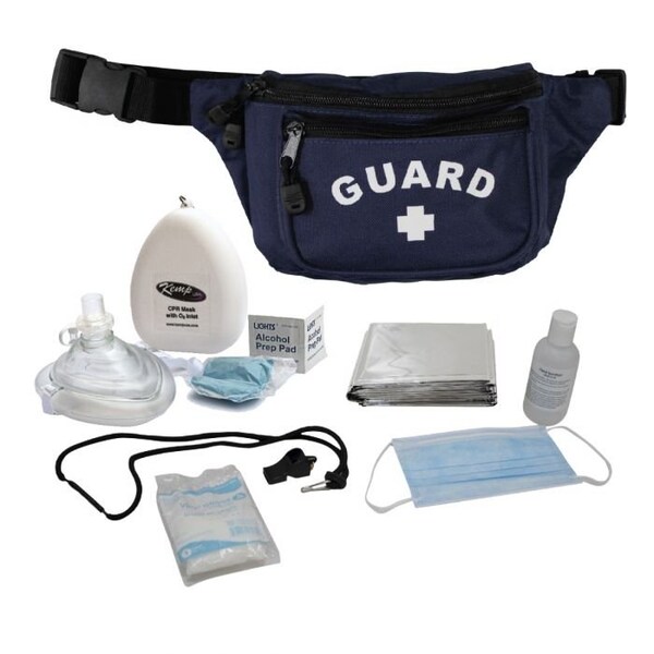 Kemp Usa Hip Pack w/ GUARD Logo & PPE Supply Pack - Navy - 10-103-NVY-S3
