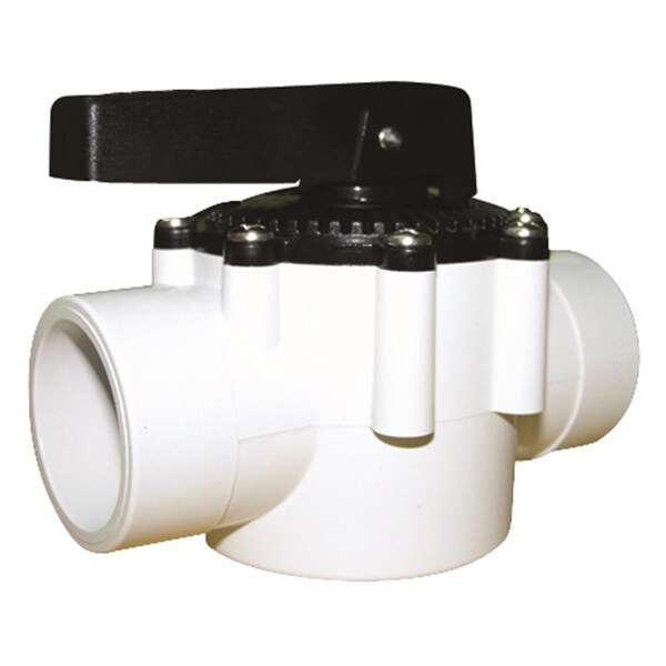 Hands On 1.5 & 2 in. White 2 Way Slip Fit Valve with Non-Stick Impregnated Seals - HA3282516