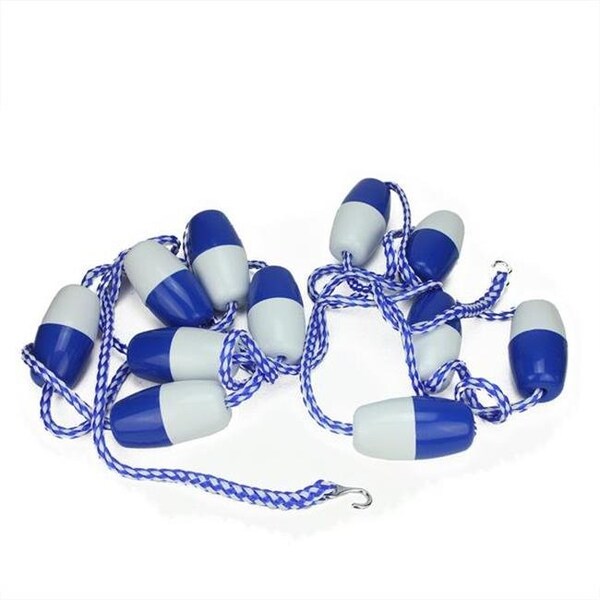 Perfectpitch 24 ft. Blue & White Swimming Pool Divider & Safety Rope Line with Floats - PE72712