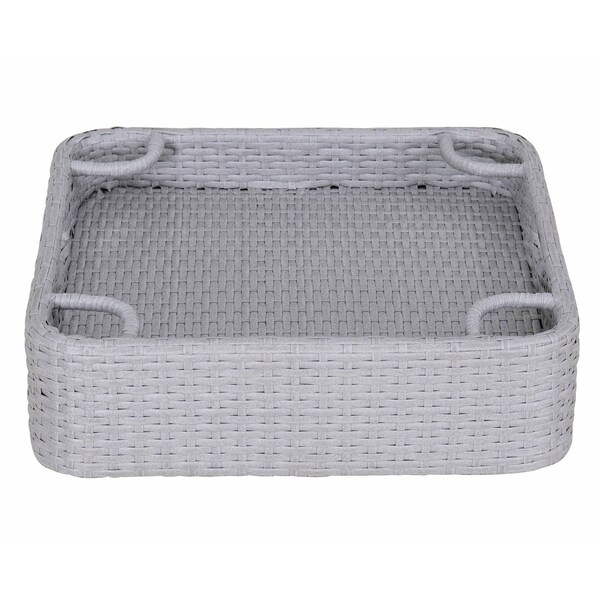 Sunjoy 24 in. x 24 in. Wicker floating pool tray, Grey - F403000910