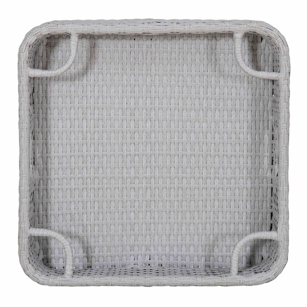 Sunjoy 24 in. x 24 in. Wicker floating pool tray, Grey - F403000910