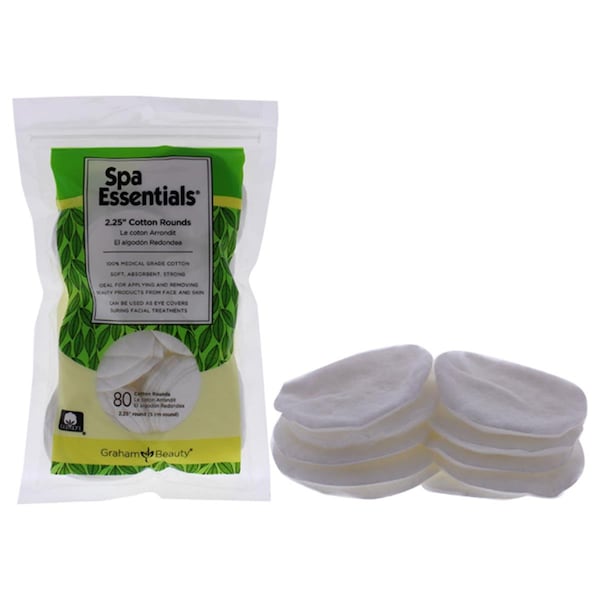Spa Essentials 2.25 in. Cotton Rounds for Women - Count of 80 - I0106963