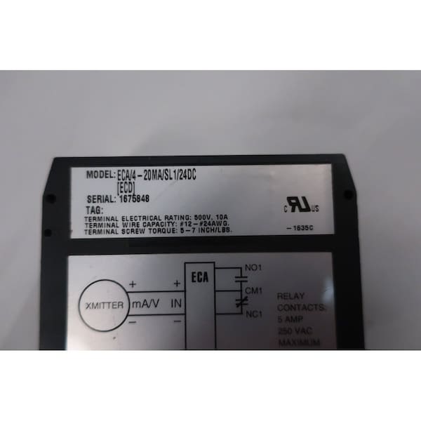 Moore Industries Alarm 250V-Ac Other Plc And Dcs Module - ECA/4-20MA/SL1/24DC-ECD