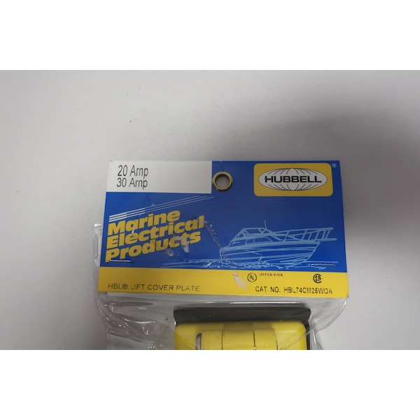 Hubbell Wallplates and Boxes, Weatherproof Covers, 1-Gang, 1) 1.60" Opening, Standard Size, Yellow Polycarbonate - HBL74CM25WOA