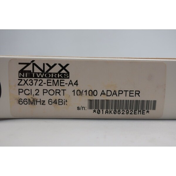 Znyx ZNYX ZX372-EME-A4 PCI 2-PORT ADAPTER 10/100 SER ZX370 PCB CIRCUIT BOARD - ZX372-EME-A4