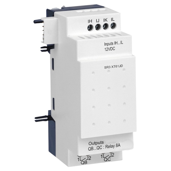 Telemecanique Sensors Discrete I/O extension module, Zelio Logic, 6 I/O, 12 V DC - SR3XT61JD