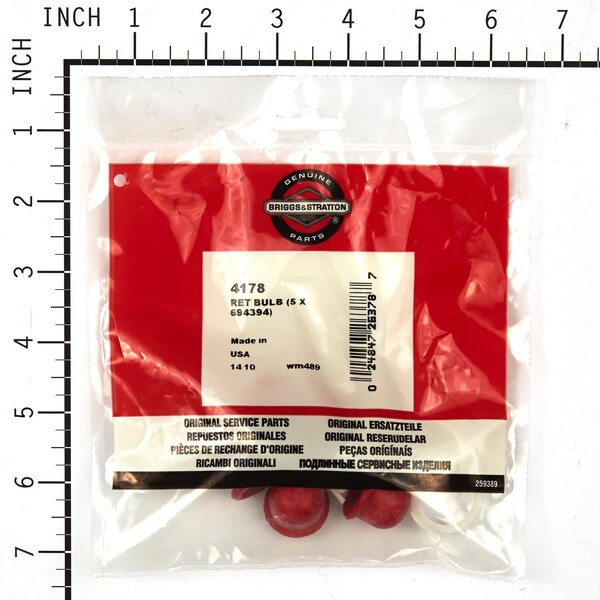 Briggs & Stratton Primer Bulb (5 Pack of 694394) - 4178