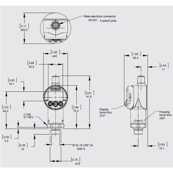 Hydac EDS 3476-2-3000-400 Pressure Sensor - EDS 3476-2-3000-400