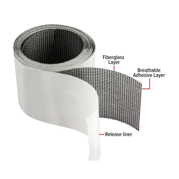 Screenmend Screenmend Charcoal Fiberglass Screen Repair Patch 2 in. W X 80 in. L 1 pk - 857101004662