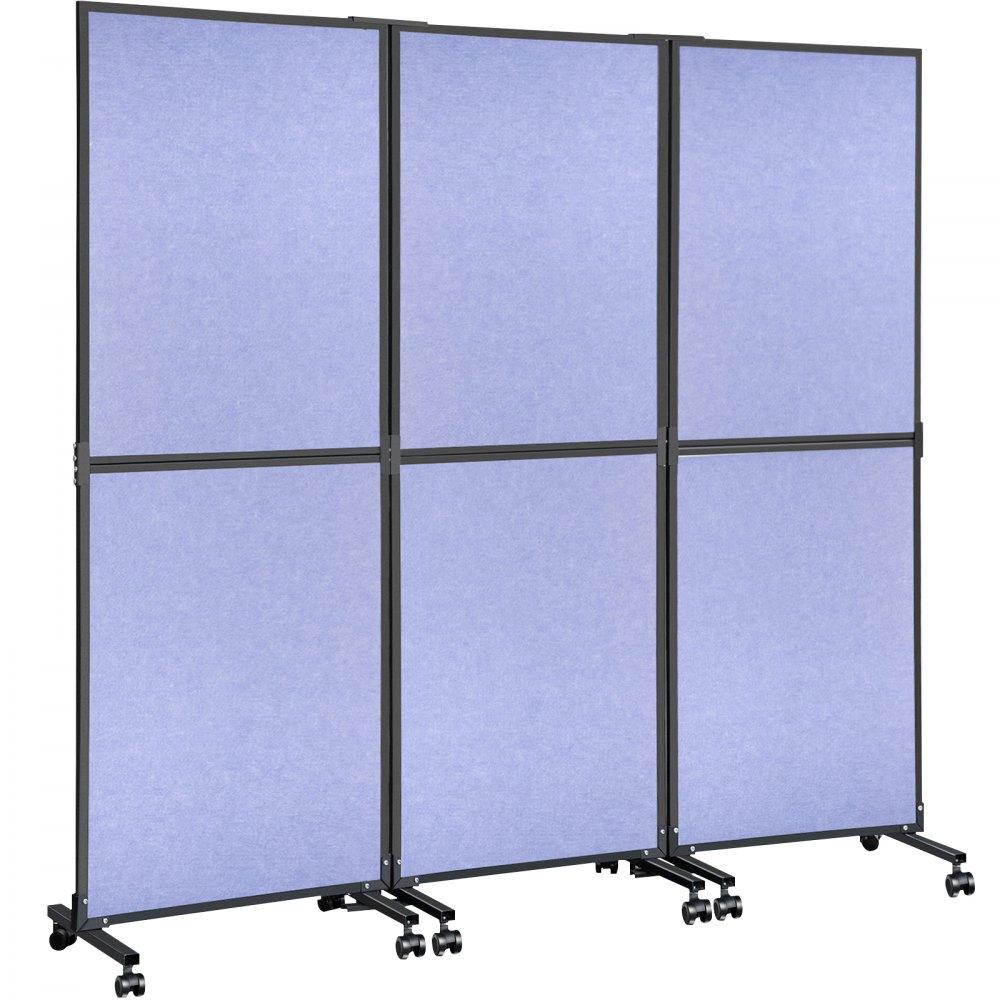 VEVOR Acoustic Room Divider 72" x 66" Office Partition Panel 3 Pack Office Divider Wall Steel Blue Office Dividers Partition Wall Polyester & 45 Steel Cubicle Wall Reduce Noise and Visual Distractions - LDSGYPF7266SPGLS1V0