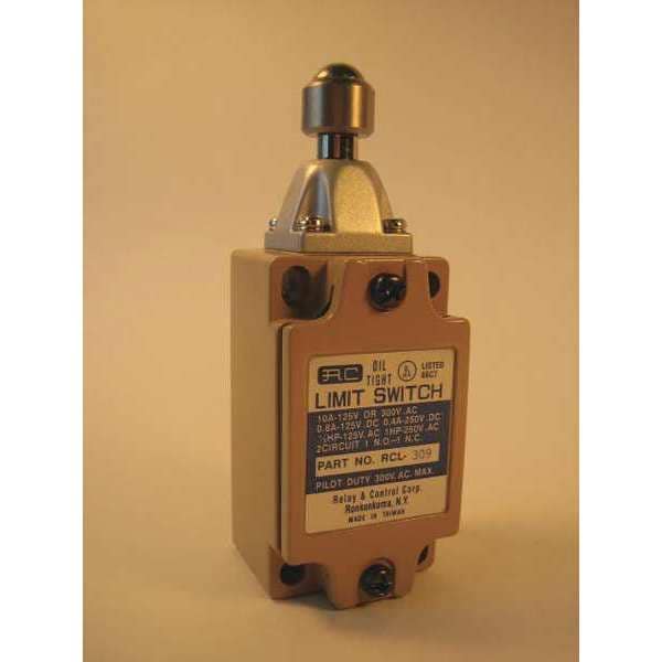 Interruptor de Límite de Relé y Control, Émbolo, Varilla de Empuje, 1NC/1NO, 10A @125V AC - RCL-309