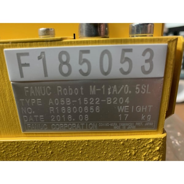 Fanuc 200-230V-AC 0.5KG 1PH ROBOT AND CONTROLLER ASSEMBLY - A05B-1522-B204 M-1IA/0.5SL A05B-2651-B421 R-30IB