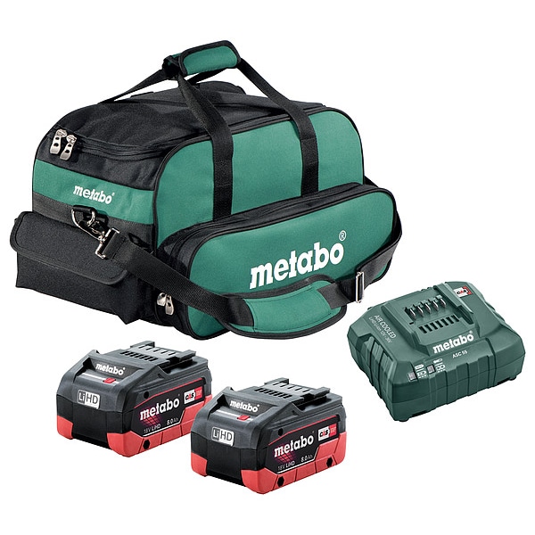 Metabo Battery and Charger Kit For Li-Ion 18V - Starter 18V 2x 8.0Ah LiHD