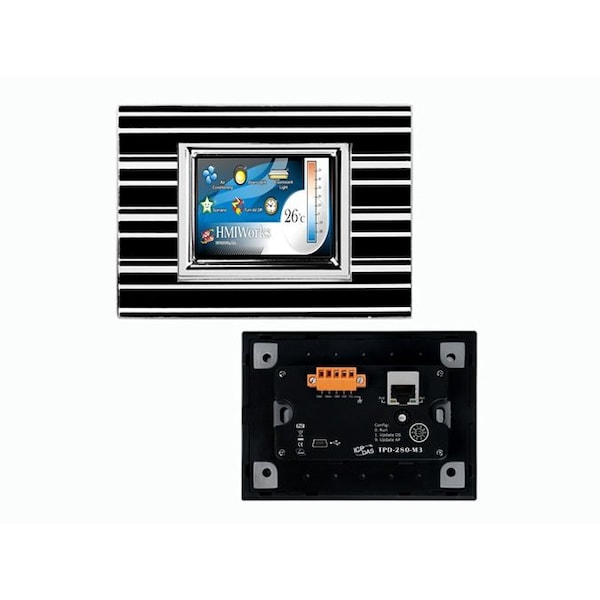 Icp Das 2.8'' High Resolution TFT Color Touch, support RS 485 and Modbus RTU Black Panel - TPD-280-M3