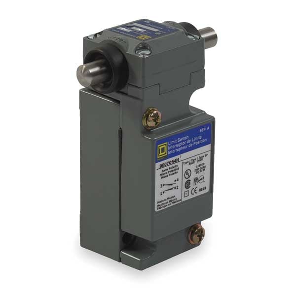 Interruptor de límite de servicio pesado Telemecanique Sensors, tipo pistón, 2NC/2NO, 10A @ 600V AC, ubicación del actuador: lateral - 9007C62H