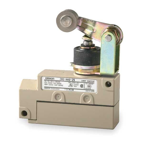 Interruptor de límite Omron, émbolo, rodillo, SPDT, 10A @ 480V CA, Ubicación del actuador: Superior - ZV2N222S