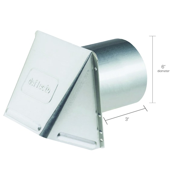 Deflecto Deflect-O 6 in. D Aluminum Wall Cap With Damper - DAHC6