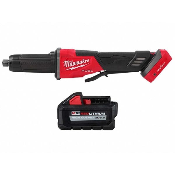 Milwaukee Tool Grinder and Battery, 20,000 RPM, Paddle - 2984-20, 48-11-1865