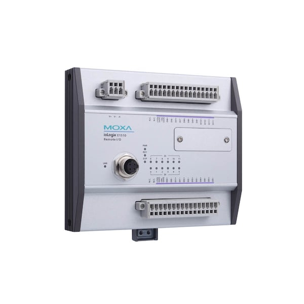 Moxa Ethernet Remote I/O, M12 Connector, 4 Dis, 4 Dios, -40 To 85°C - ioLogik E1512-M12-T