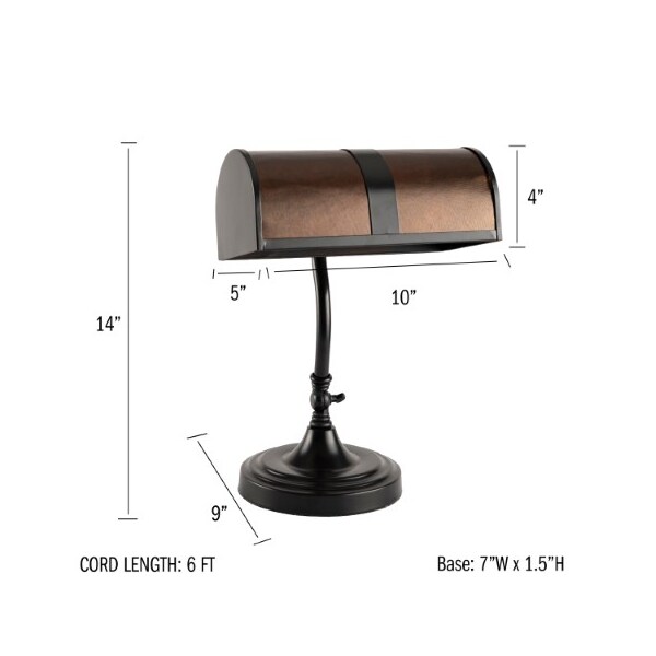 Hastings Home Hastings Home Mission Style Bankers LED Desk Lamp - 195424JEH
