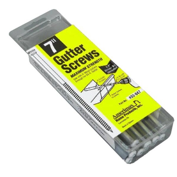 Amerimax Home Products Amerimax Home Products 33047PK 10 Pack White Gutter Screws With Ferrule - 7 in - 812857