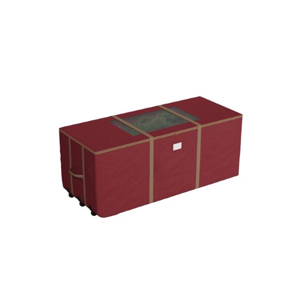 Hastings Home Hastings Home Rolling Christmas Tree Storage Duffel Bag for 9 feet Artificial Trees, Red Canvas - 705328EBF