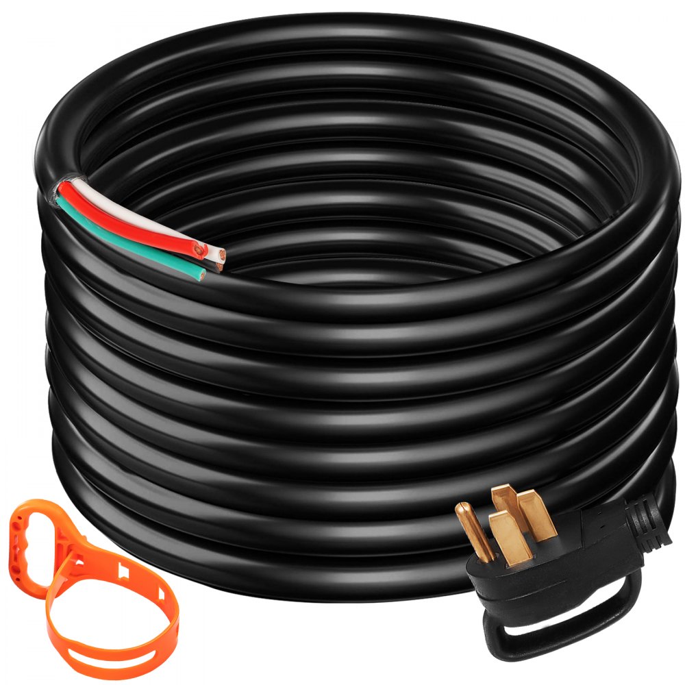 VEVOR  25Ft 50Amp Generator Extension Cord 6 Gauge STW 6/3+8/1 Generator Cord Generator Power Cord N14-50P to Bare Wire Cut Wire Cord Extension Power Cord RV Motor Home Generator Portable - FDJYCX25FTX50AWCZV1