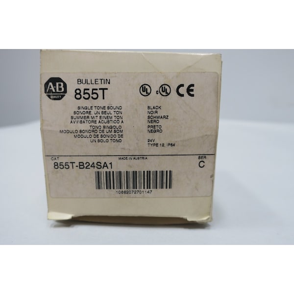 Allen Bradley SINGLE TONE BLACK 24V-AC 24V-DC SOUND MODULE - 855T-B24SA1