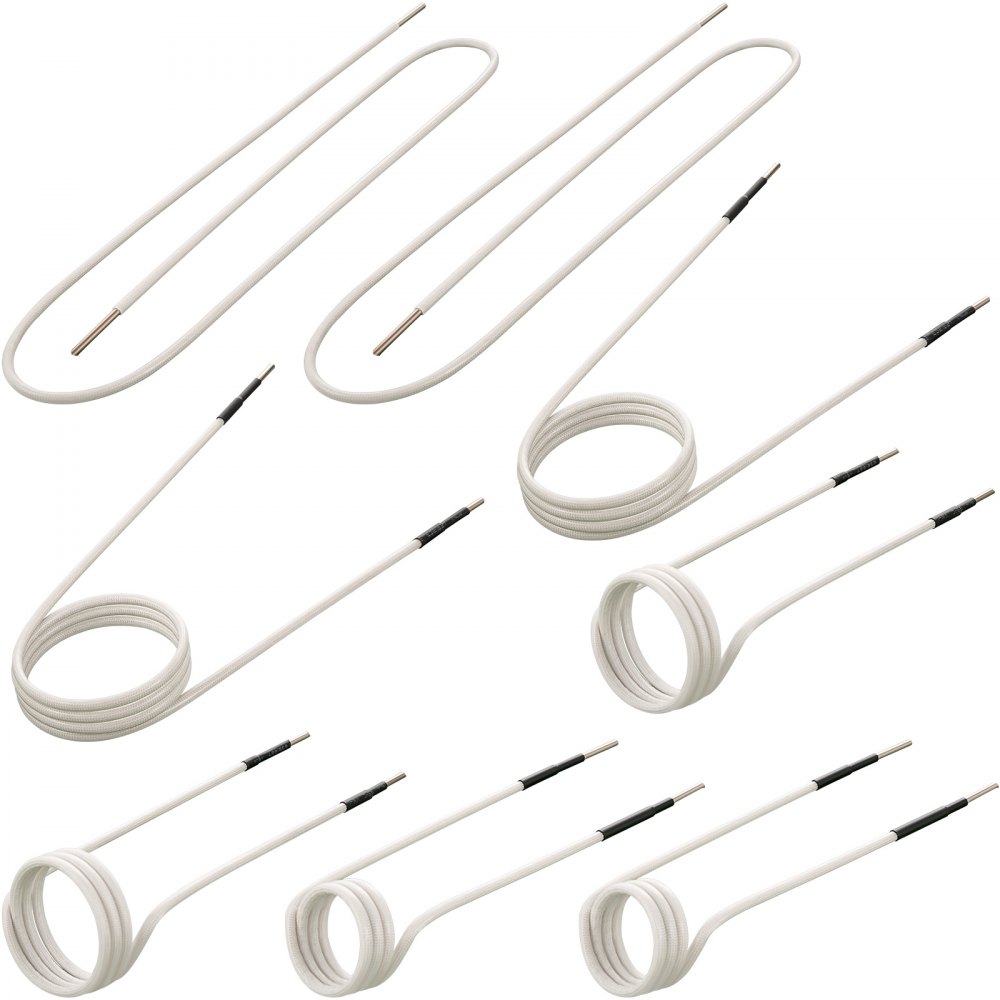 VEVOR Induction Heater Inductor Coil Kits, Magnetic Mini Induction Heater Kit, Flameless Heat Accessories 8pcs, Heat Resistant Induction Heater Tool with Flexibility For Removing Rusty Bolts and Nuts - ZYXQJBXQ8PC62C10LV0