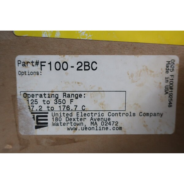 Ue United Electric F100-2Bc 125-350F 480V-Ac Temperature Controller - F100-2BC