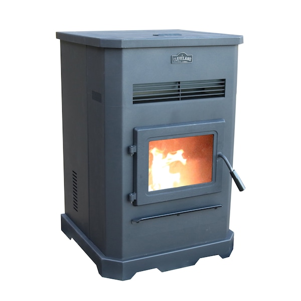 Cleveland Iron Works Pellet Stove 2500 sq. ft. Large 130 IB H - PS130W-CIW