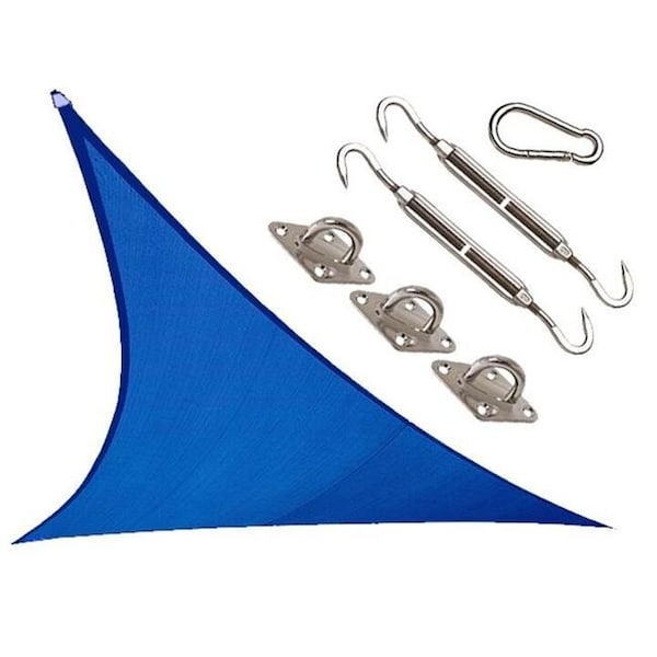 Coolaroo Coolaroo 473921 12 x 12 ft. Triangle Coolhaven Shade Sail Kit; Sapphire - 473921