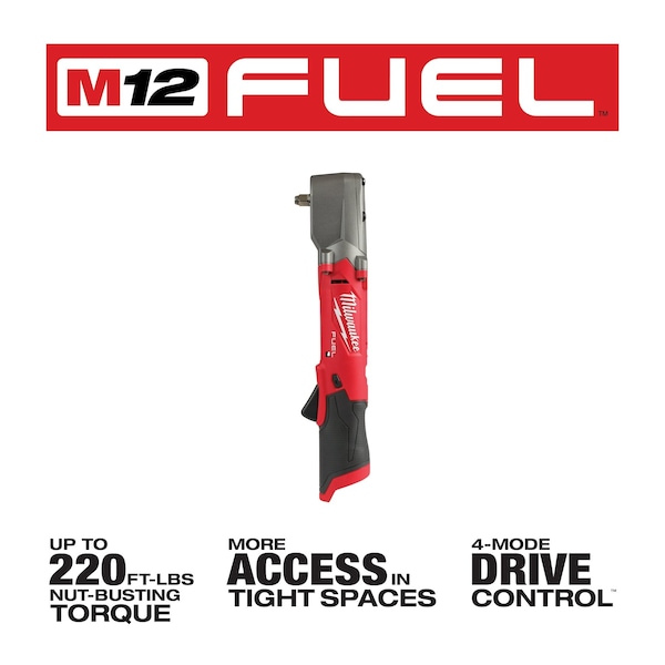 Milwaukee Tool M12 FUEL 3/8 in. Right Angle Impact Wrench with Friction Ring (Bare Tool) - 2564-20