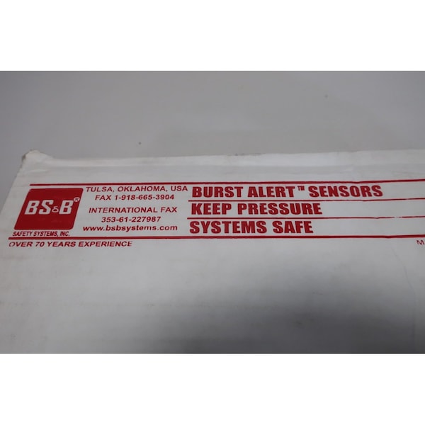 Bs&B Burst Alert Box Of 3 Sas 3In Pressure Sensors Rupture Disc - H1-0-0083-006