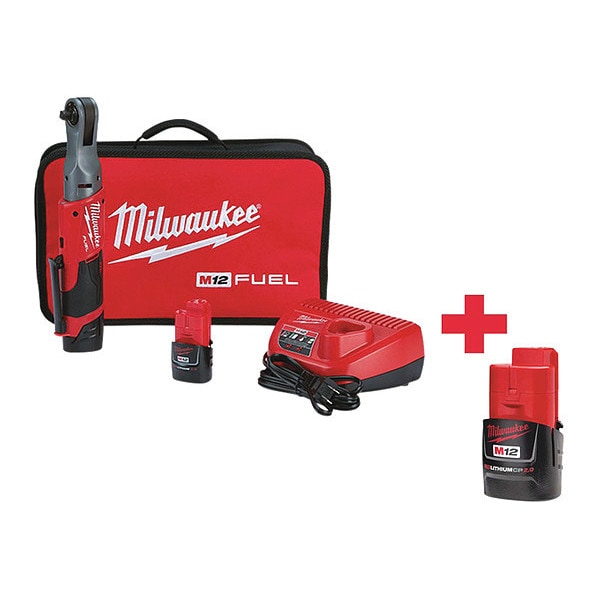 Milwaukee Tool M18, Impact Driver Kit, Drive Size 1/4 in Hex, Includes 5.0 Ah (3) Batteries and (1) Battery Charger - 2557-22, 48-11-2420