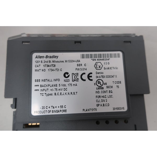 Allen Bradley Point I/O 2 Point Thermocouple Other Plc And Dcs Module - 1734-IT21