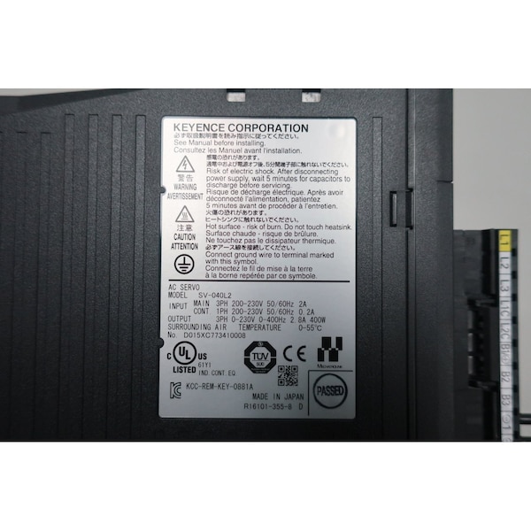 Keyence 0-400Hz 200-230V-AC 0-230V-AC 3Ph 400W Servo Drives and Amplifier - SV-040L2