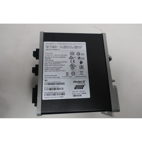 Cisco Switch 24VDC Ethernet And Communication Module, IE20008TCL V01 - IE-2000-8TC-L V01