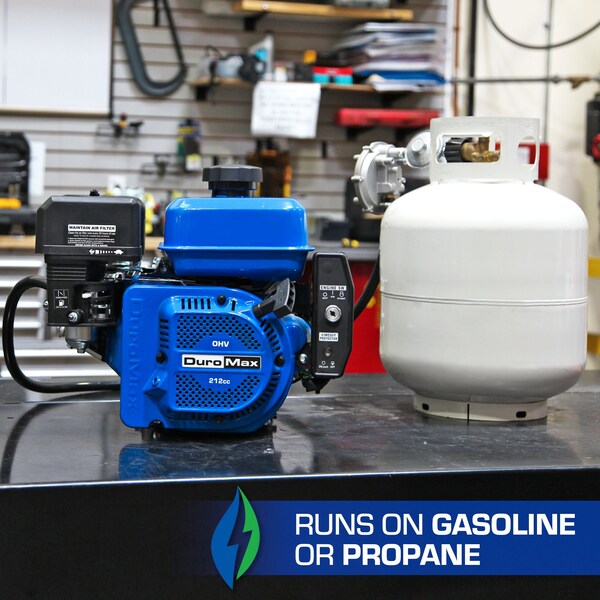 Duromax 212cc 3/4 in. Dual Fuel Propane Gasoline Portable Electric Start Engine - XP7HPX