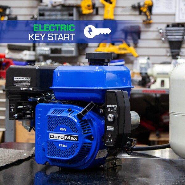 Duromax 212cc 3/4 in. Dual Fuel Propane Gasoline Portable Electric Start Engine - XP7HPX